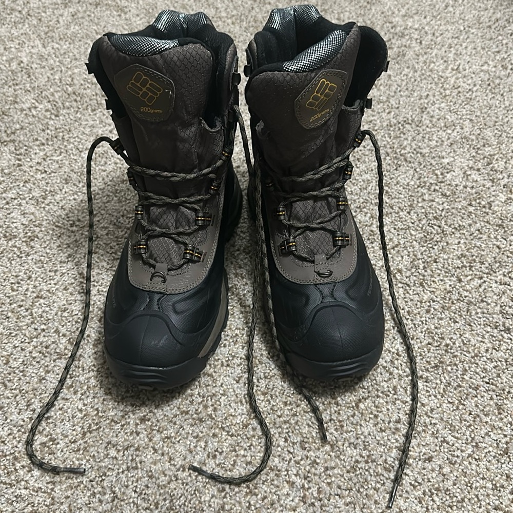 Columbia Black/Brown Synthetic Winter & Rain Boots | Lace-Up Closure
